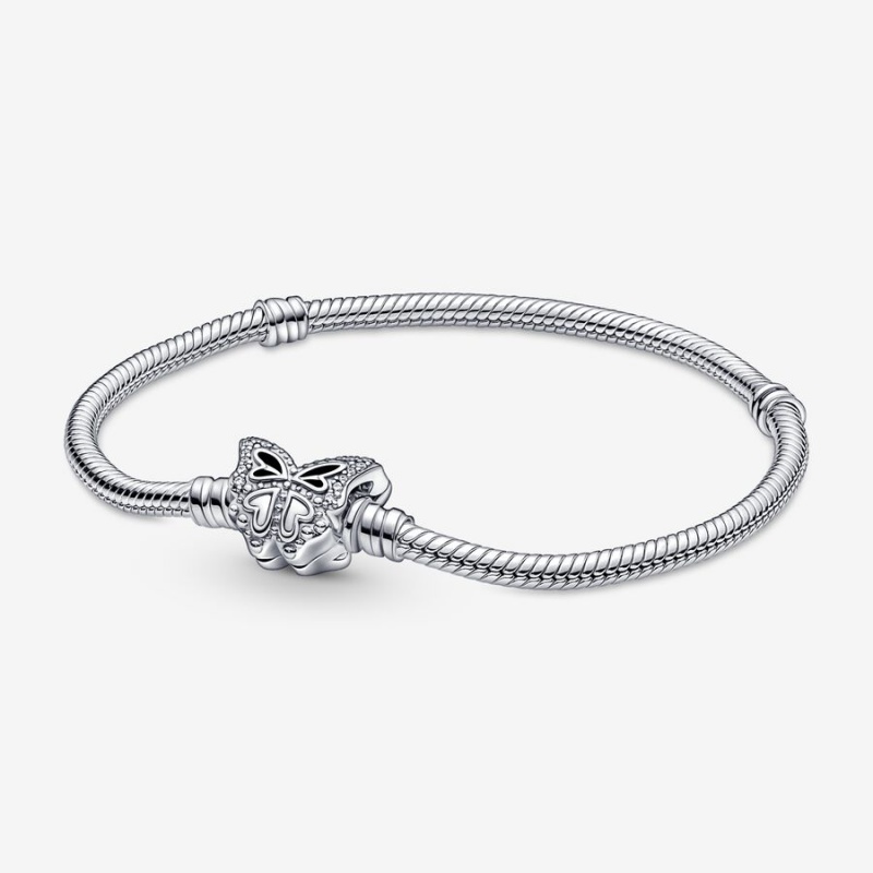 Pandora Moments Butterfly Clasp Snake Charm Silber | XUJKABC-09