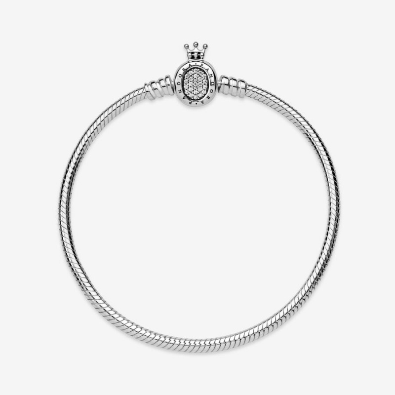 Pandora Moments Crown O Clasp Snake Charm Silber | HUBPOXV-32