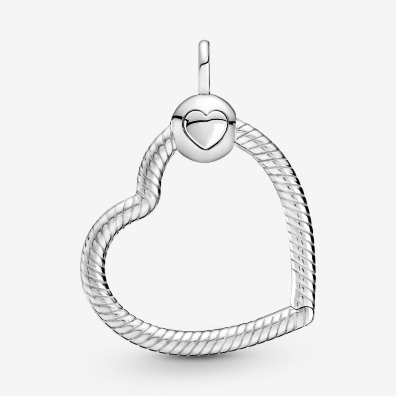 Pandora Moments Heart Charm Holders Silber | PZESXNW-18