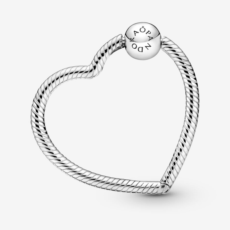 Pandora Moments Heart Charm Holders Silber | DXWUZHL-04