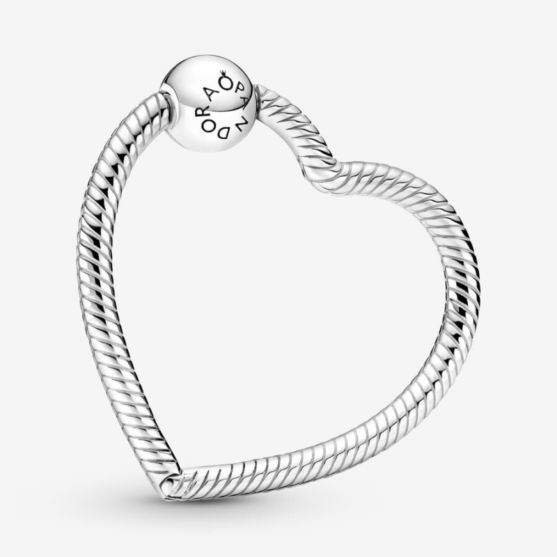 Pandora Moments Heart Charm Holders Silber | DXWUZHL-04