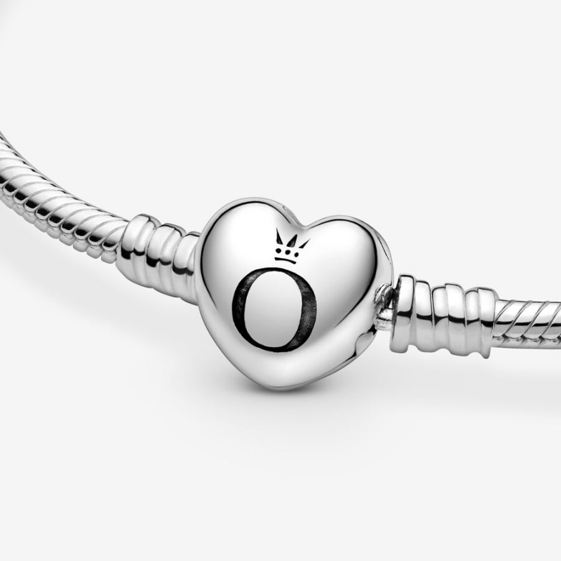 Pandora Moments Heart Clasp Snake Charm Holders Silber | GDFLWRO-60