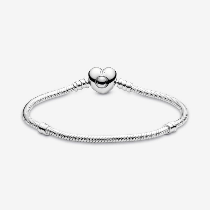 Pandora Moments Heart Clasp Snake Charm Silber | PAZTVKF-36