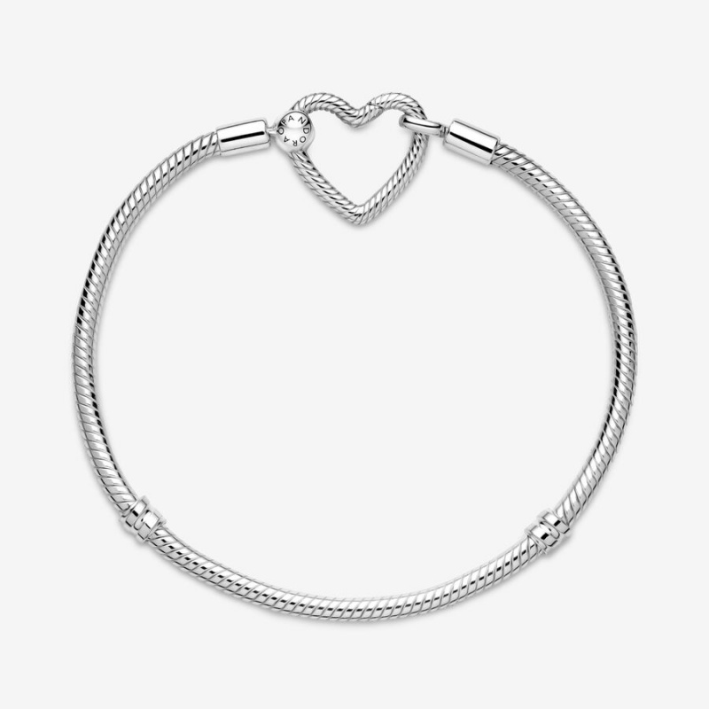 Pandora Moments Heart Closure Snake Charm Holders Silber | YIWBRKC-24