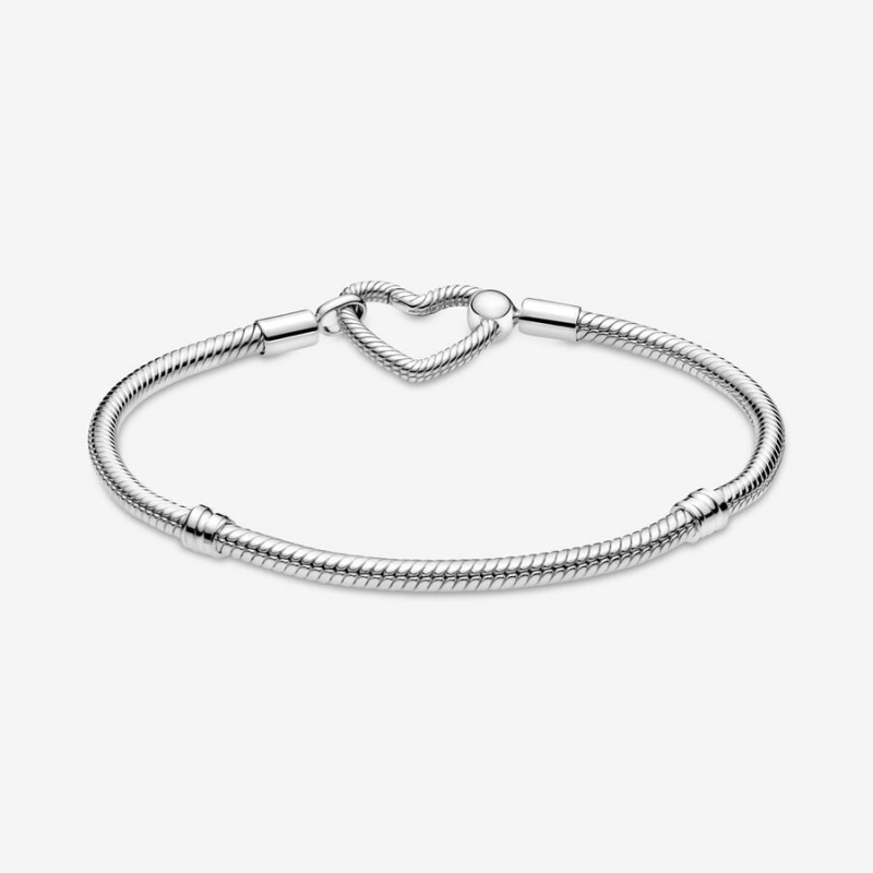 Pandora Moments Heart Closure Snake Charm Holders Silber | YIWBRKC-24