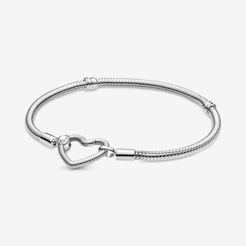 Pandora Moments Heart Closure Snake Charm Holders Silber | YIWBRKC-24