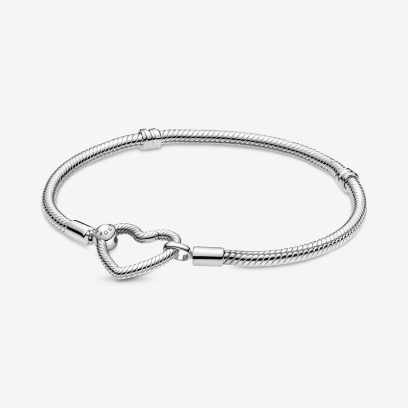 Pandora Moments Heart Closure Snake Charm Silber | YGZTQED-63