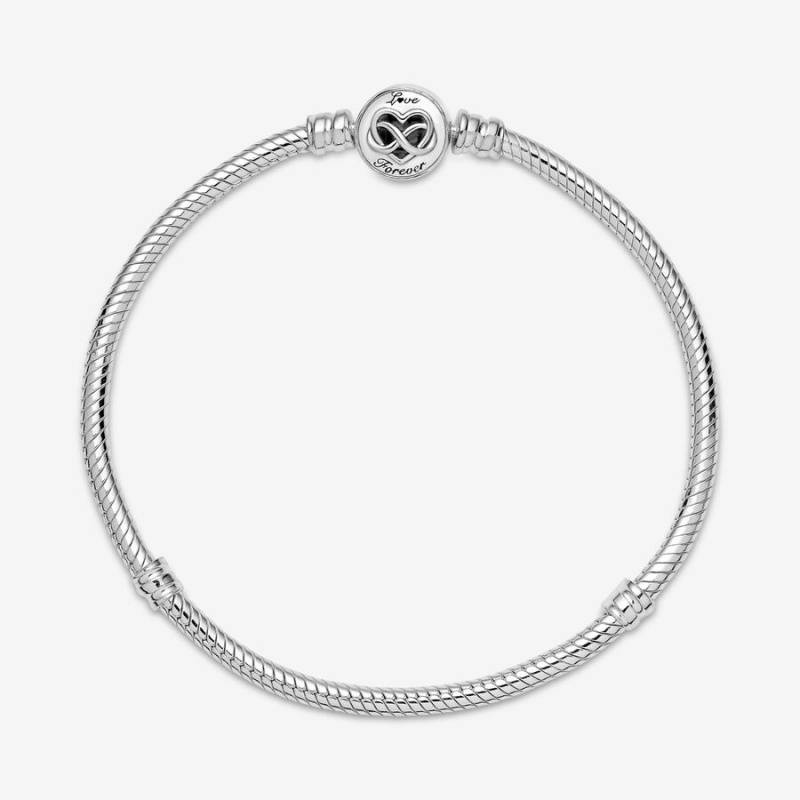 Pandora Moments Heart Infinity Clasp Snake Charm Silber | CDRQLYK-37