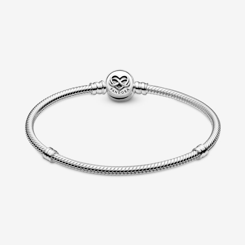 Pandora Moments Heart Infinity Clasp Snake Charm Silber | CDRQLYK-37