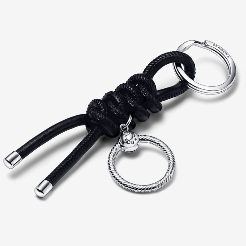 Pandora Moments Leder-free Fabric Key Charm Holders Silber | WQUIEAB-96