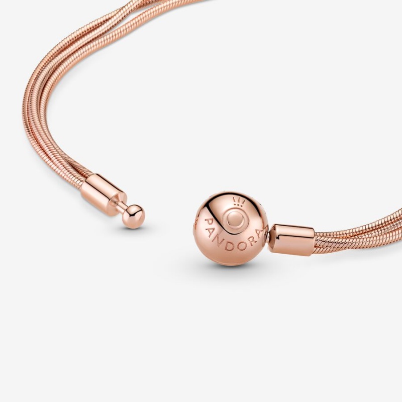 Pandora Moments Multi Snake Kette Rosa Gold | LBAXYGF-39