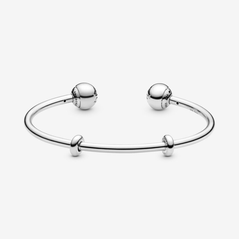 Pandora Moments Open Bangle Charm Holders Silber | TUCGMOZ-60