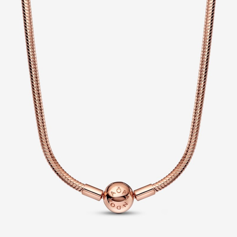 Pandora Moments Snake Halsketten Rosa Gold | MXNUGTZ-42