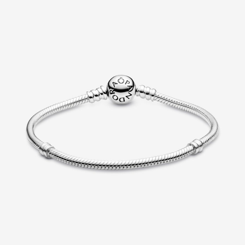 Pandora Moments Sparkling Heart Clasp Snake Charm Silber | FBXCVUA-51