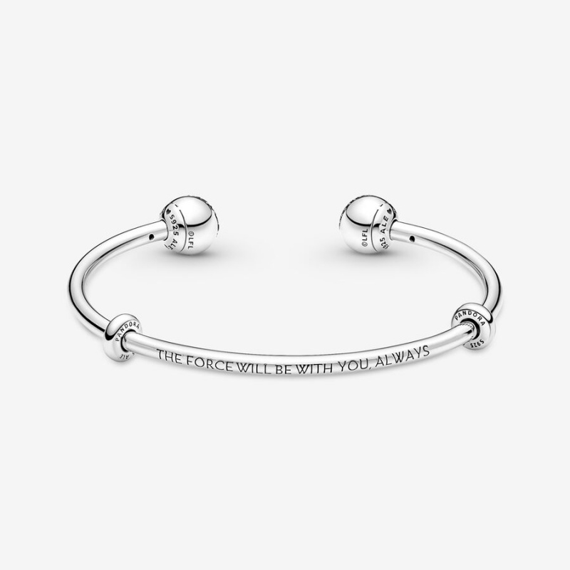 Pandora Moments Star Wars™ Light & Dark Side Logo Open Bangle Armreifen Silber | GRTFZKL-26