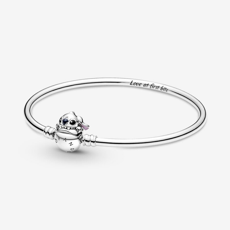 Pandora Moments Stitch Biting Clasp Bangle Charm Holders Silber | BPCATKX-60