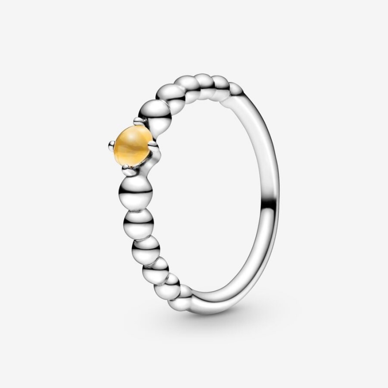 Pandora November Honey Beaded Geburtsstein Silber | QBOZVMT-01