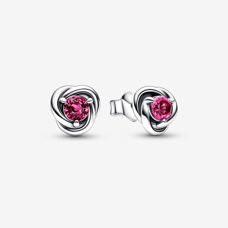 Pandora October Pink Eternity Circles Ohrstecker Silber | INPUGKW-98