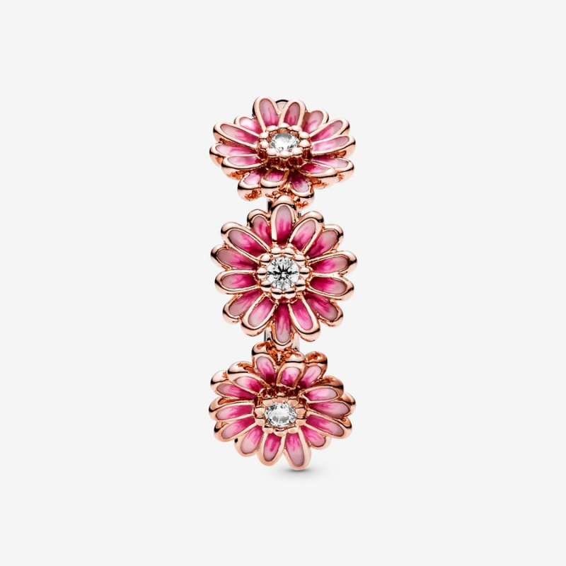 Pandora Pink Daisy Flower Trio Aussage Rosa Gold | YEX-038251