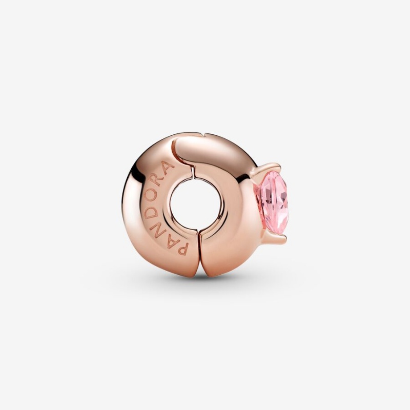 Pandora Pink Heart Solitaire Clip Klammern Rosa Gold | VRDTIMO-58