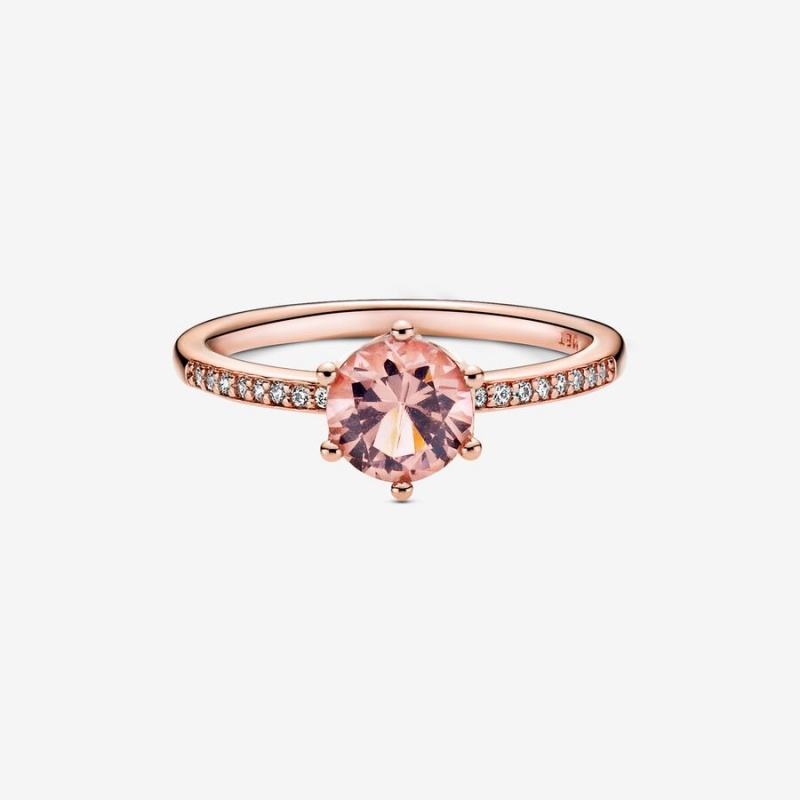 Pandora Pink Sparkling Crown Solitaire Solitär Rosa Gold | LGYAKCV-85