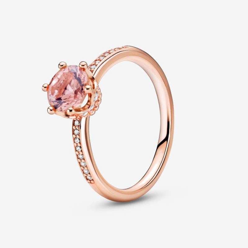 Pandora Pink Sparkling Crown Solitaire Solitär Rosa Gold | LGYAKCV-85