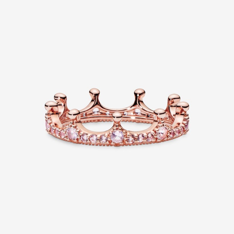 Pandora Pink Sparkling Crown Stapelbar Rosa Gold | UKZ-309812