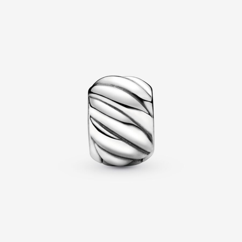 Pandora Polished Feathered Clip Klammern Silber | UJGDBEI-90