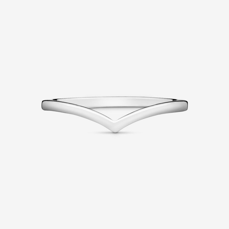 Pandora Polished Wishbone Herz Chevron Rings | AXU-914253