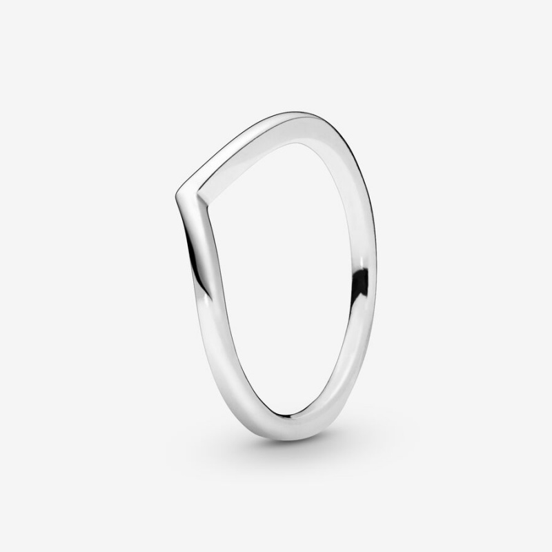 Pandora Polished Wishbone Herz Chevron Rings | AXU-914253