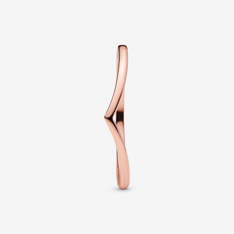 Pandora Polished Wishbone Stapelbar Rosa Gold | LCZ-617935