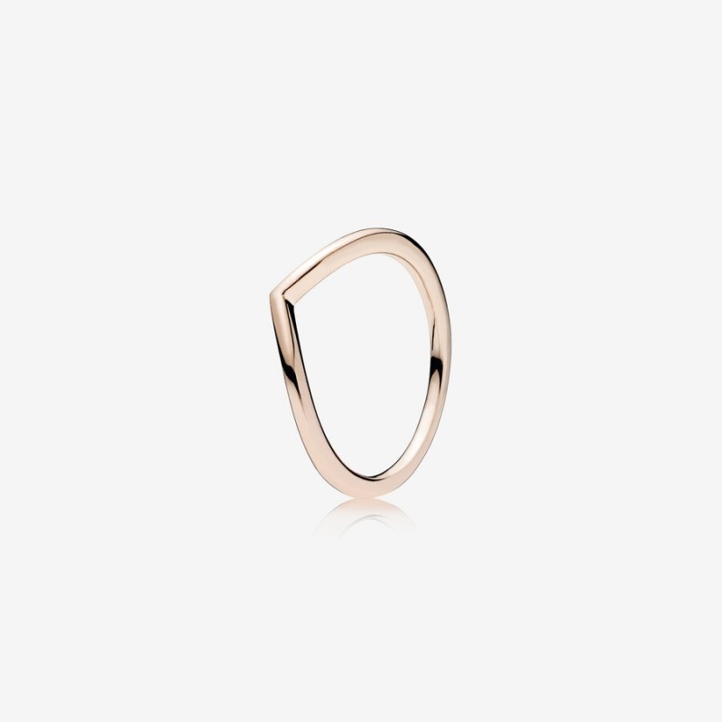 Pandora Polished Wishbone Stapelbar Rosa Gold | LCZ-617935