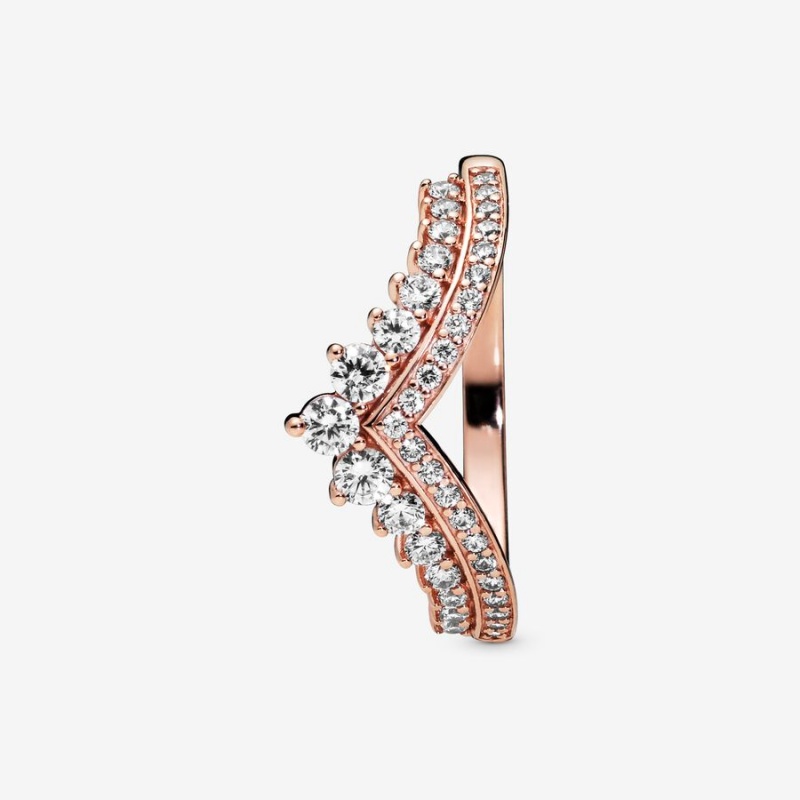 Pandora Princess Wishbone Kleiner Finger Rosa Gold | WSN-731694