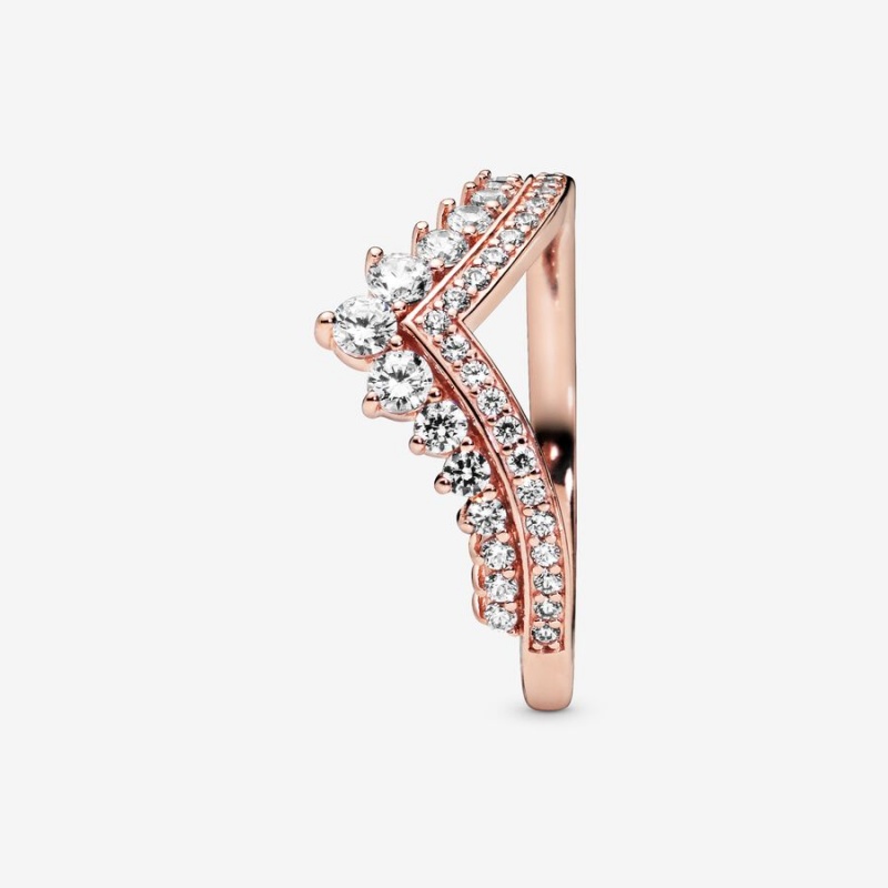 Pandora Princess Wishbone Kleiner Finger Rosa Gold | WSN-731694