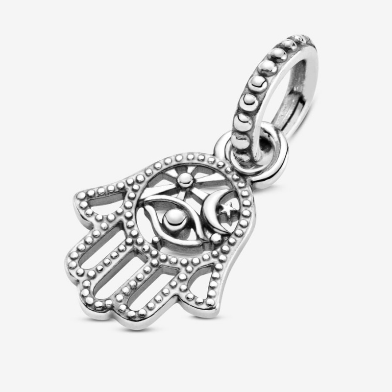 Pandora Protective Hamsa Hand Dangle Charm mit Anhänger Silber | RBOVIEA-28