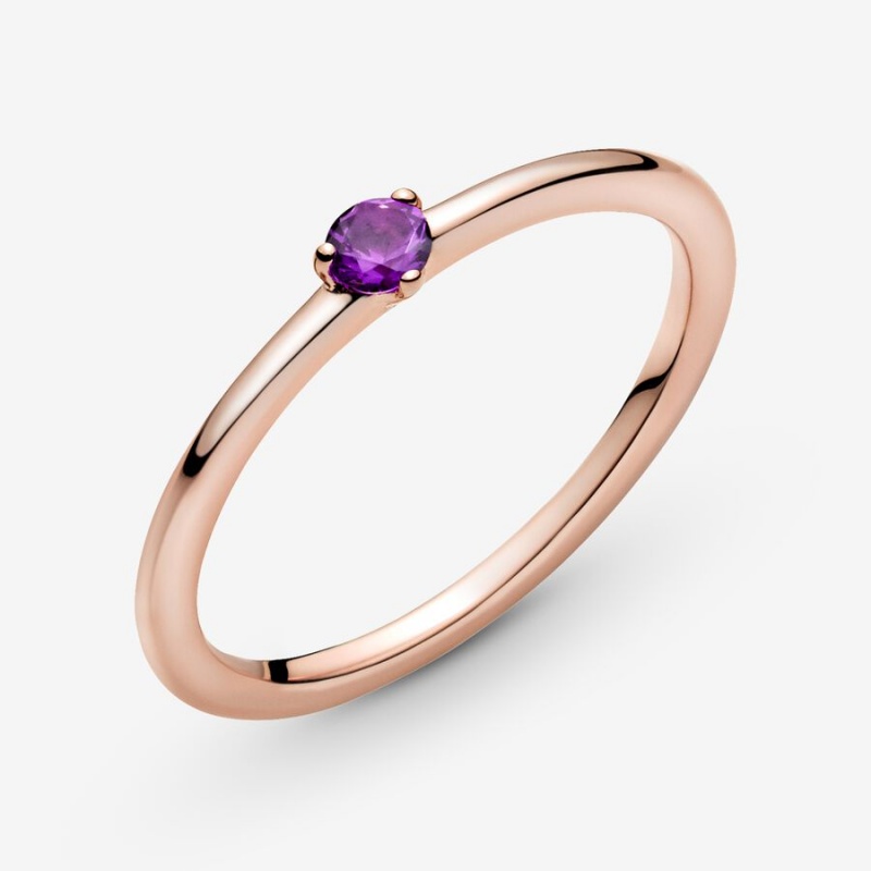 Pandora Purple Solitaire Solitär Rosa Gold | NCPMRGY-48