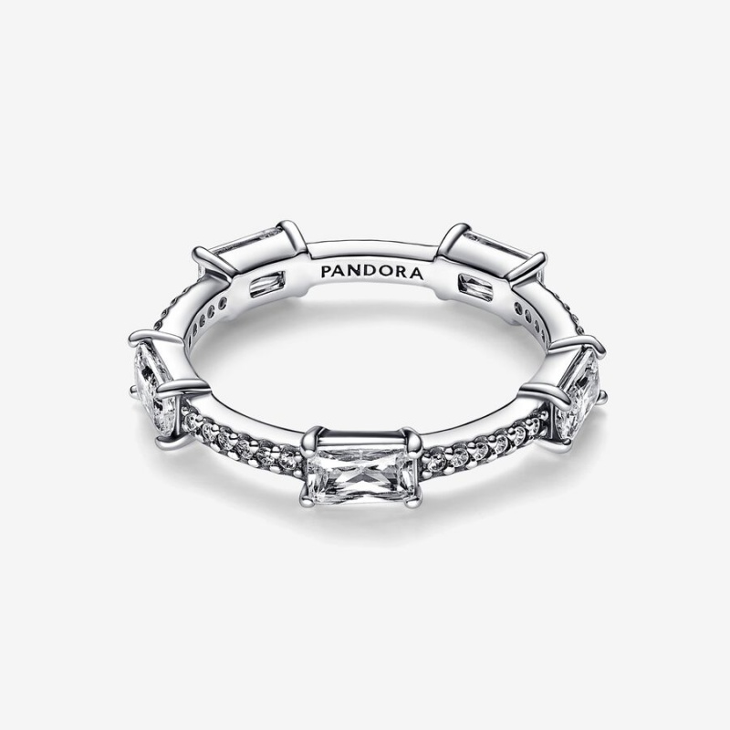 Pandora Rectangular Bars Sparkling Pavé Stapelbar Silber | LTF-925630