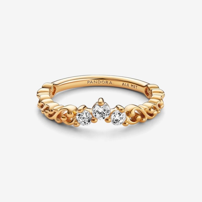 Pandora Regal Swirl Tiara Kleiner Finger Gold | GOS-649831