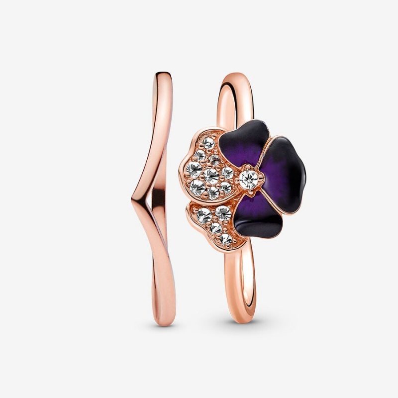 Pandora Ring-sets Rosa Gold | OCM-057219