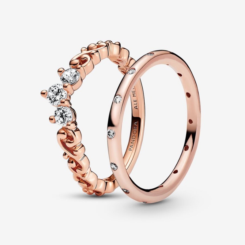 Pandora Ring-sets Rosa Gold | RIT-894216