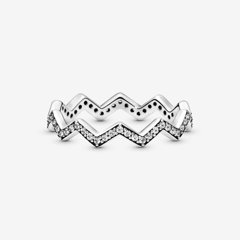 Pandora Shimmering Zigzag Stapelbar Silber | BNX-165732