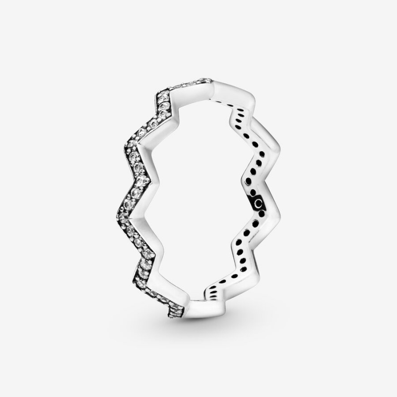 Pandora Shimmering Zigzag Stapelbar Silber | BNX-165732