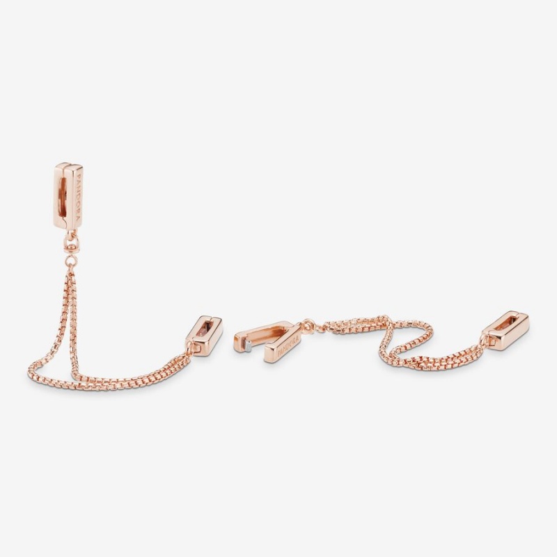 Pandora Sicherheits Clip Safety Chains Rosa Gold | IMKEJDL-32