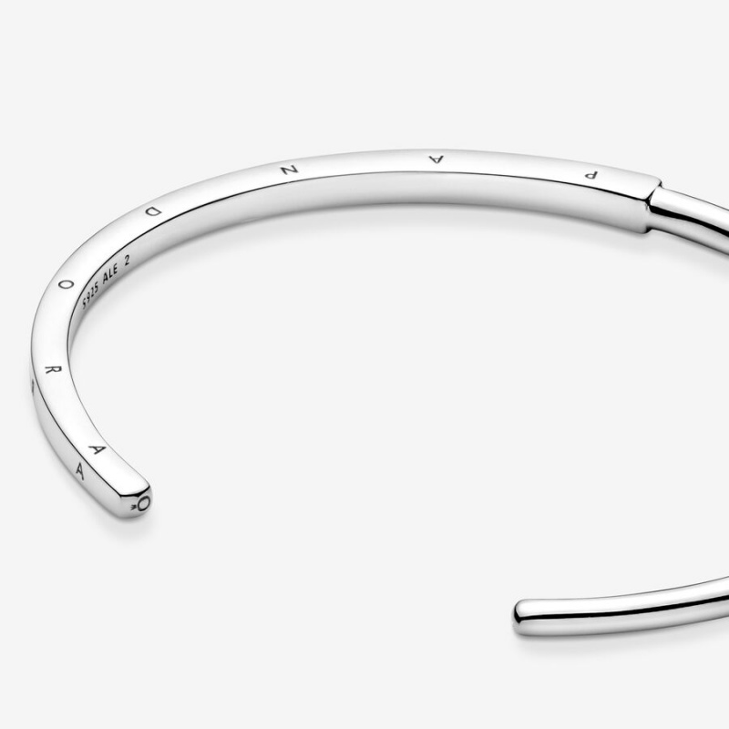 Pandora Signature I-D Open Bangle Armreifen Silber | WQDJCZE-61