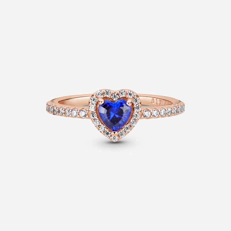 Pandora Sparkling Blue Elevated Halo Rosa Gold | XSTGVWI-65