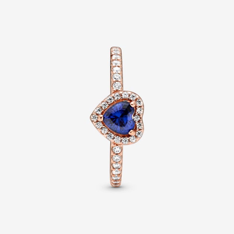 Pandora Sparkling Blue Elevated Halo Rosa Gold | XSTGVWI-65