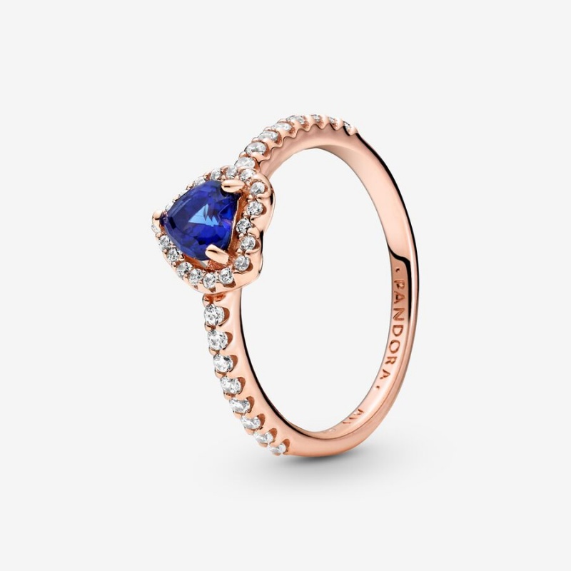 Pandora Sparkling Blue Elevated Halo Rosa Gold | XSTGVWI-65