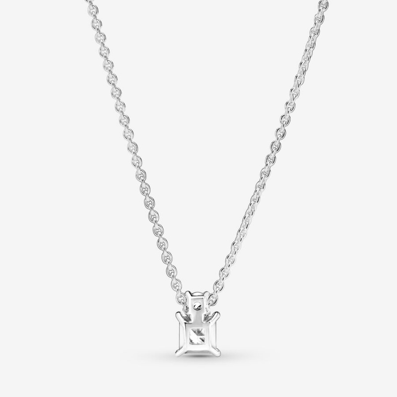 Pandora Sparkling Collier Round & Square Kette mit Anhänger Silber | JFEZNQA-41