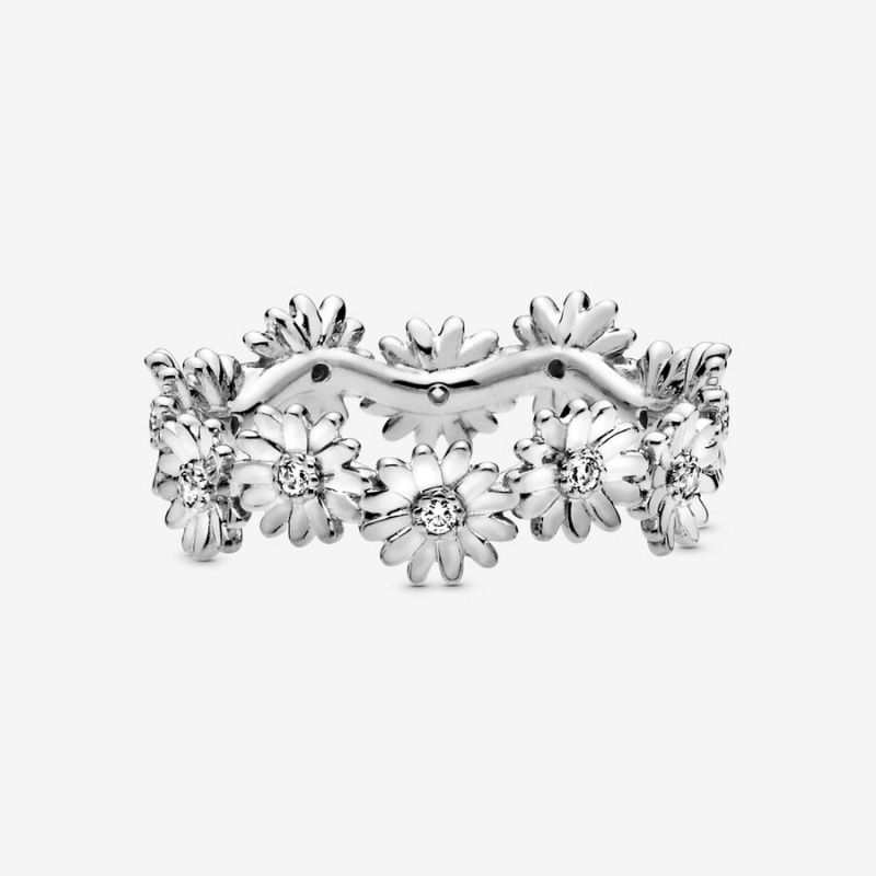 Pandora Sparkling Daisy Flower Crown Band Silber | TWJRMEC-35