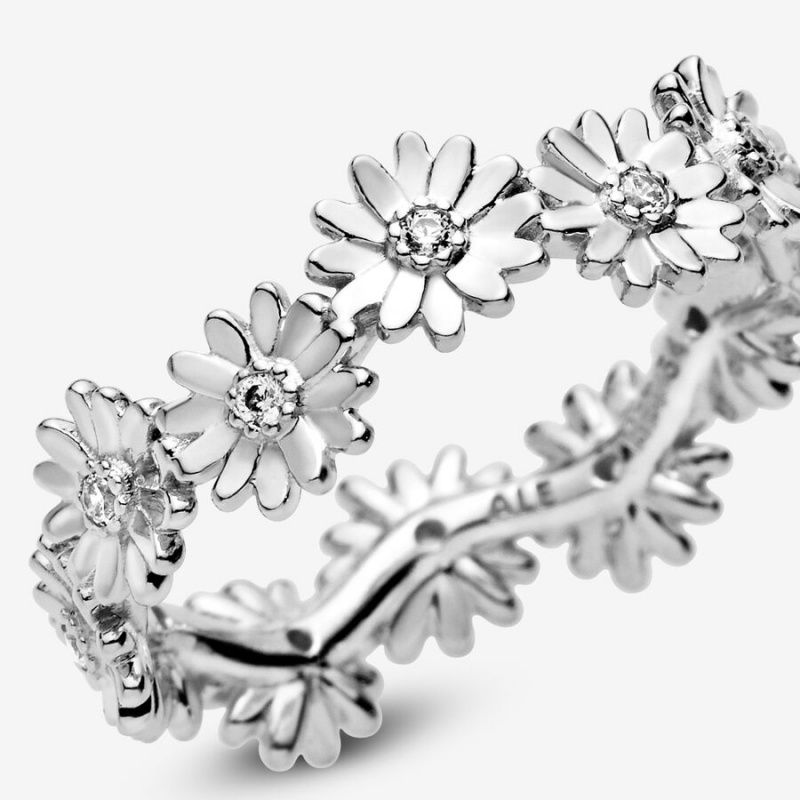 Pandora Sparkling Daisy Flower Crown Band Silber | TWJRMEC-35